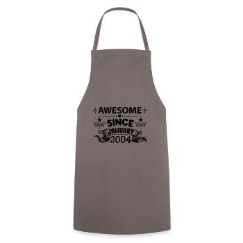 January 2004 | Awesome 2004 | born in January - Cooking Apron - grey - Front - AI Model Male 185 dark (185cm)