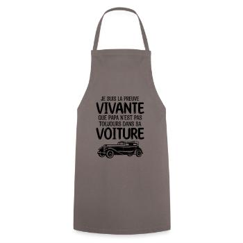 Je suis la preuve que papa t-shirt voiture - Tablier de cuisine - gris - Devant - AI Model Male 185 dark (185cm)