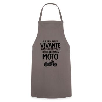 Papa motard cadeau drôle moto fête des pères - Tablier de cuisine - gris - Devant - AI Model Male 185 dark (185cm)