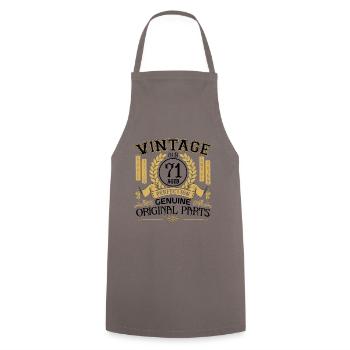 Vintage 71 years - birthday gift 71 years !!! - Cooking Apron - grey - Front - AI Model Male 185 dark (185cm)