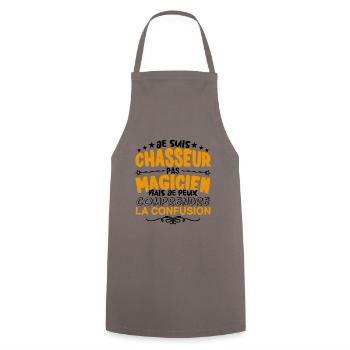 Chasseur pas Magicien | le Meilleur Chasseur cade - Tablier de cuisine - gris - Devant - AI Model Male 185 dark (185cm)