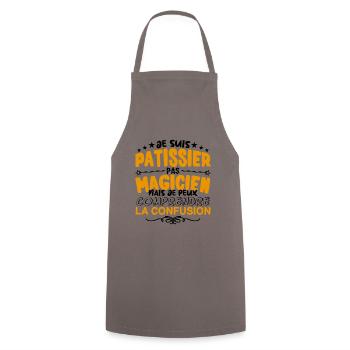 Patissier pas Magicien | le Meilleur Patissier ca - Tablier de cuisine - gris - Devant - AI Model Male 185 dark (185cm)
