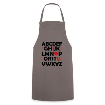 Valentine's Day Gift girlfriend buddy February! - Cooking Apron - grey - Front - AI Model Male 185 dark (185cm)