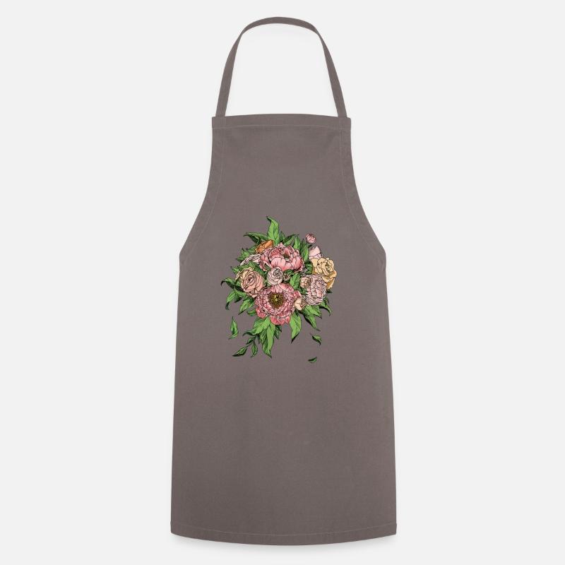 Les fleurs sont le sourire de la terre. Ralph Waldo Emer - Tablier de cuisine - gris
