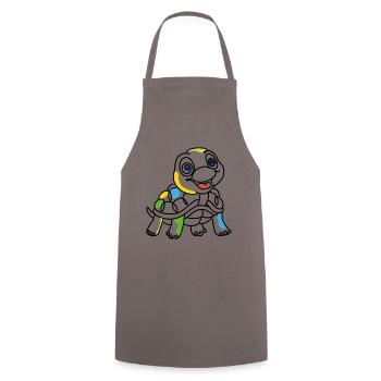 Turtle colorful - Cooking Apron - grey - Front - AI Model Male 185 dark (185cm)