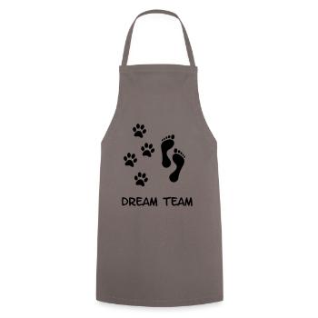 Dein Hund und Du das Dreamteam. Hunde Freund - Kochschürze - Grau - Vorne - AI Model Male 185 dark (185cm)