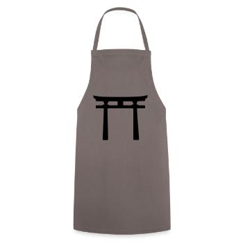 Conception japonaise Torii - Tablier de cuisine - gris - Devant - AI Model Male 185 dark (185cm)