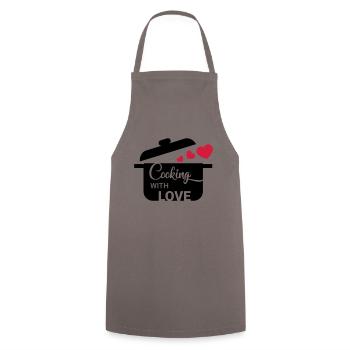 Cooking with love - Kochschürze - Grau - Vorne - AI Model Male 185 dark (185cm)