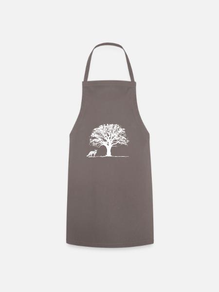 Arbre et renard - Tablier de cuisine - gris
