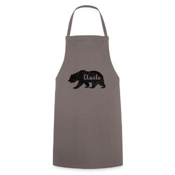Uncle Bear Gifts idea for uncles. Camping Wildlife - Cooking Apron - grey - Front - AI Model Male 185 dark (185cm)