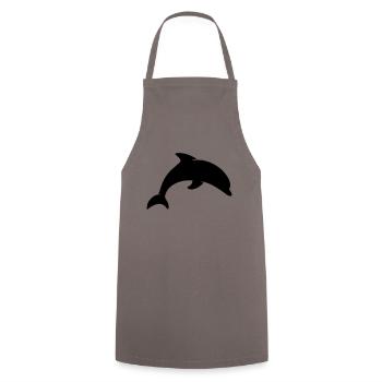 Delphin - Kochschürze - Grau - Vorne - AI Model Male 185 dark (185cm)