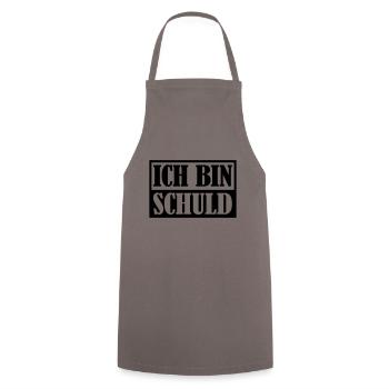 Ich bin Schuld | Farbe änderbar - Kochschürze - Grau - Vorne - AI Model Male 185 dark (185cm)