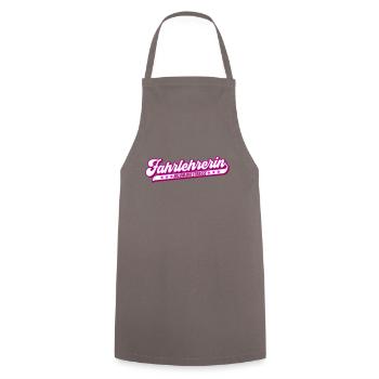 Fahrlehrerin Heldin der Straße | Farben änderbar - Kochschürze - Grau - Vorne - AI Model Male 185 dark (185cm)