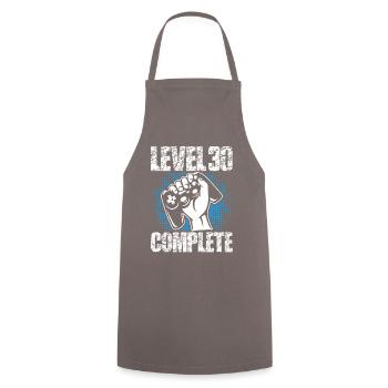 Niveau 30 Cadeau d’anniversaire complet 30 ans - Tablier de cuisine - gris - Devant - AI Model Male 185 dark (185cm)