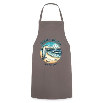 Sunset Beach Surfing Vibes - Cooking Apron - grey - Front - AI Model Male 185 dark (185cm)