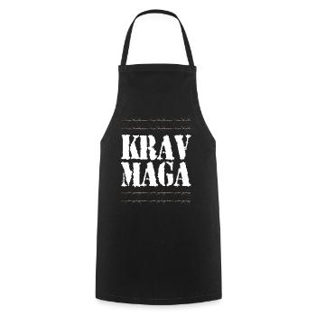 Cool Krav Maga Design - Font with Barbed Wire - Cooking Apron - black - Front - AI Model Male 185 dark (185cm)