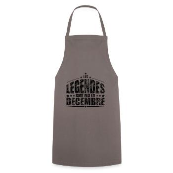 Décembre | les Légendes sont nés en Décembre Anniv - Tablier de cuisine - gris - Devant - AI Model Male 185 dark (185cm)