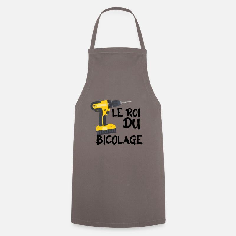 Le Roi Du Bricolage C'est Papy Bricoleur !! - Tablier de cuisine - gris
