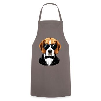 Beagle der Entdecker - Kochschürze - Grau - Vorne - AI Model Male 185 dark (185cm)