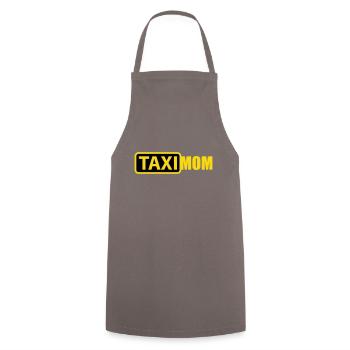 Farben änderbar | Taxi Mom - Kochschürze - Grau - Vorne - AI Model Male 185 dark (185cm)