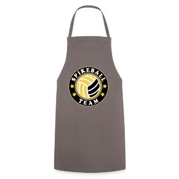 Farben änderbar | Roundnet Spikeball Team Fun - Kochschürze - Grau - Vorne - AI Model Male 185 dark (185cm)