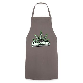 Les couleurs peuvent être modifiées | Cannanis Inhale Exhale - Tablier de cuisine - gris - Devant - AI Model Male 185 dark (185cm)