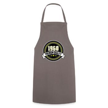 Les couleurs peuvent être modifiées | 1960 Emblème Qualité Supérieure - Tablier de cuisine - gris - Devant - AI Model Male 185 dark (185cm)