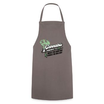 Colors can be changed | Cannanis Inhale Exhale - Cooking Apron - grey - Front - AI Model Male 185 dark (185cm)