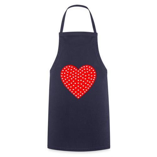 Rotes Herz mit Herzdot - Kochschürze