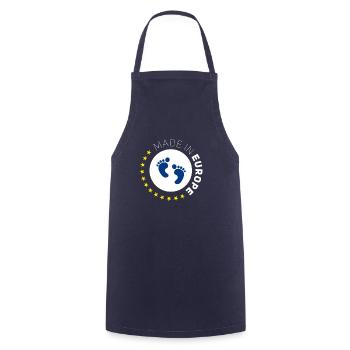 Made in Europe EU Love Baby birth foot stars euro - Cooking Apron - navy - Front - AI Model Male 185 dark (185cm)