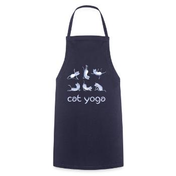 Katze yoga katze niedlich namaste meditation lotus - Kochschürze - Navy - Vorne - AI Model Male 185 dark (185cm)