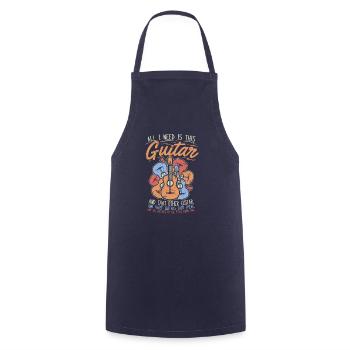 Funny Guitar Player Guitarist Music Addiction Gift - Cooking Apron - navy - Front - AI Model Male 185 dark (185cm)