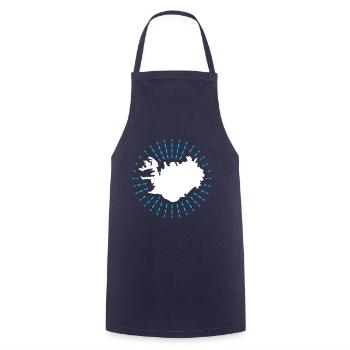 Bannière de drapeau contour Islande cadeau carte - Tablier de cuisine - marine - Devant - AI Model Male 185 dark (185cm)