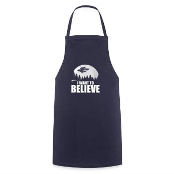 I want to believe - Cooking Apron - navy - Front - AI Model Male 185 dark (185cm)