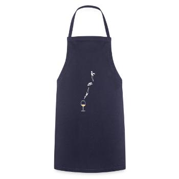 Un saut dans le vin Glass Diving Lady - Tablier de cuisine - marine - Devant - AI Model Male 185 dark (185cm)