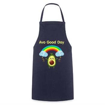 Avocado Good Day - Sweet Vegan Avocado Gift - Cooking Apron - navy - Front - AI Model Male 185 dark (185cm)