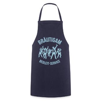 Bräutigam Begleit-Service (JGA Begleitservice / B) - Kochschürze - Navy - Vorne - AI Model Male 185 dark (185cm)