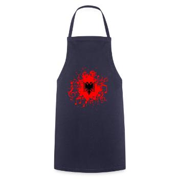 Albanie drapeau musique - Tablier de cuisine - marine - Devant - AI Model Male 185 dark (185cm)
