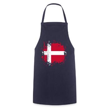 Denmark Flag Music - Cooking Apron - navy - Front - AI Model Male 185 dark (185cm)