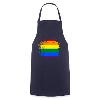Regenbogen Musik LGBT Gay Pride - Kochschürze - Navy - Vorne - AI Model Male 185 dark (185cm)