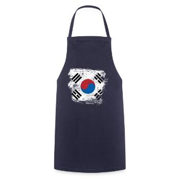 Corée du Sud - Tablier de cuisine - marine - Devant - AI Model Male 185 dark (185cm)