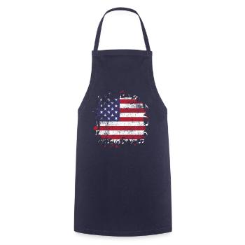 USA Flagge Musik - Kochschürze - Navy - Vorne - AI Model Male 185 dark (185cm)