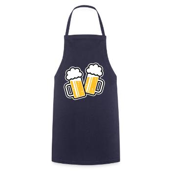 2 Clinking Beer Glasses For A Cheer! (3C) - Cooking Apron - navy - Front - AI Model Male 185 dark (185cm)