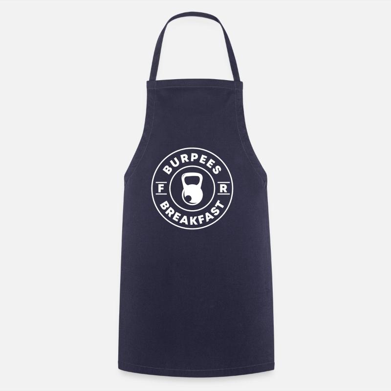 Burpees For Breakfast No. 10 - Cooking Apron - navy