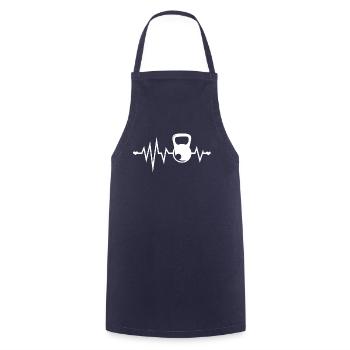 Kettlebell Love No. 4 - Cooking Apron - navy - Front - AI Model Male 185 dark (185cm)