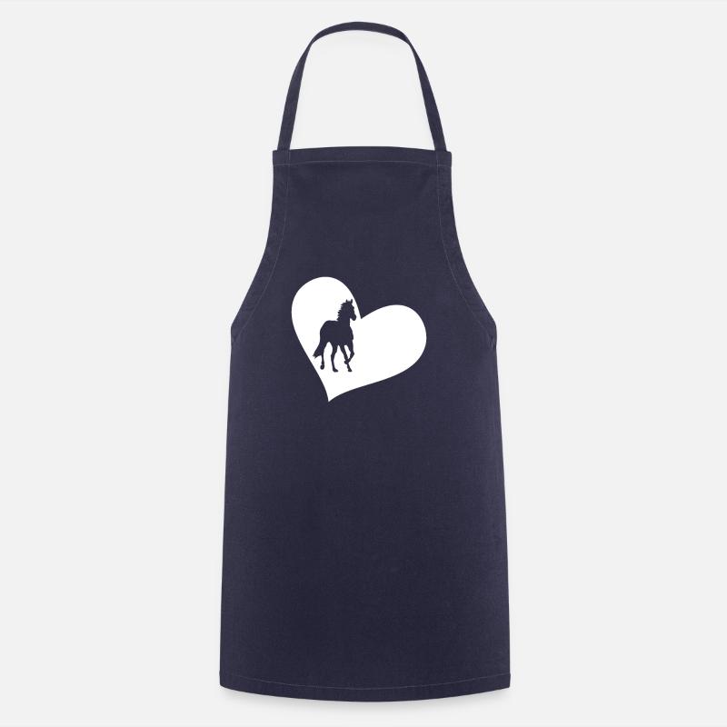 Pferd Pferde - Kochschürze - Navy
