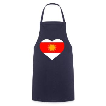 Ezidxan Herz auf der Brust Ezidi Flagge Yezidi - Kochschürze - Navy - Vorne - AI Model Male 185 dark (185cm)