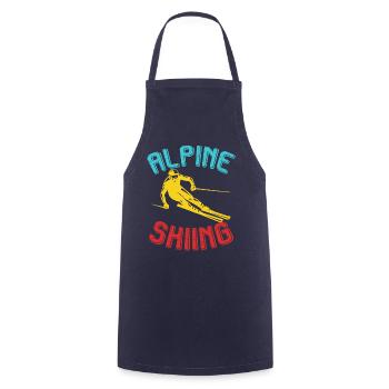 Alpine Skiing | Winter vacation | Alps - Cooking Apron - navy - Front - AI Model Male 185 dark (185cm)
