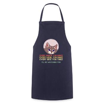 Cat Every Snack You Make - cat shirt - Cooking Apron - navy - Front - AI Model Male 185 dark (185cm)