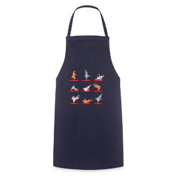 Rabbit Yoga Bunny Bunny Sports Bunny Gift - Cooking Apron - navy - Front - AI Model Male 185 dark (185cm)